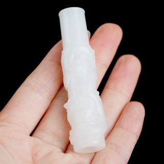 玉美和和田玉烟嘴过滤器和田玉手把件器皿男士把玩件富贵缠身龙头