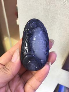 新疆和田玉籽料青花把件