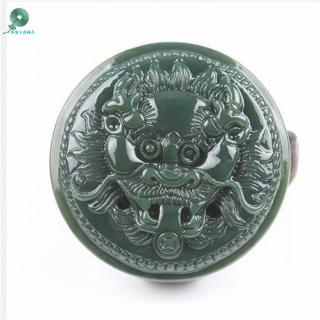 银想玉 和田玉青玉龙头皮带扣 男款神兽腰带扣 时尚简约和田青玉皮带