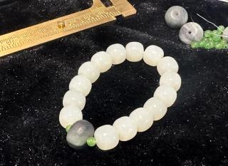 和田玉手串diy:白玉青花碧玉混搭